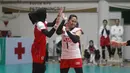 <p>Selebrasi dua pemain timnas bola voli putri Indonesia, Wilda Siti Nurfadhilah (kiri) dan Yulis Indahyani setelah meraih poin saat menghadapi Chinese Taipei pada laga semifinal Kejuaraan Bola Voli Putri AVC Challenge Cup 2023 di GOR Tri Dharma, Gresik, Jawa Timur, Sabtu (24/6/2023). Indonesia menang 3-2 atas Chinese Taipei (22-25, 26-24, 22-25, 25-20 dan 15-12) dan memastikan lolos ke babak final untuk menantang Vietnam. (Dok. PBVSI)</p>