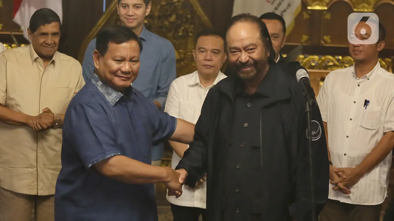 Surya Paloh Tiba di Hambalang, Langsung Temui Prabowo Subianto