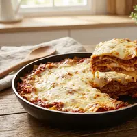resep lasagna teflon tanpa oven (AI generated)