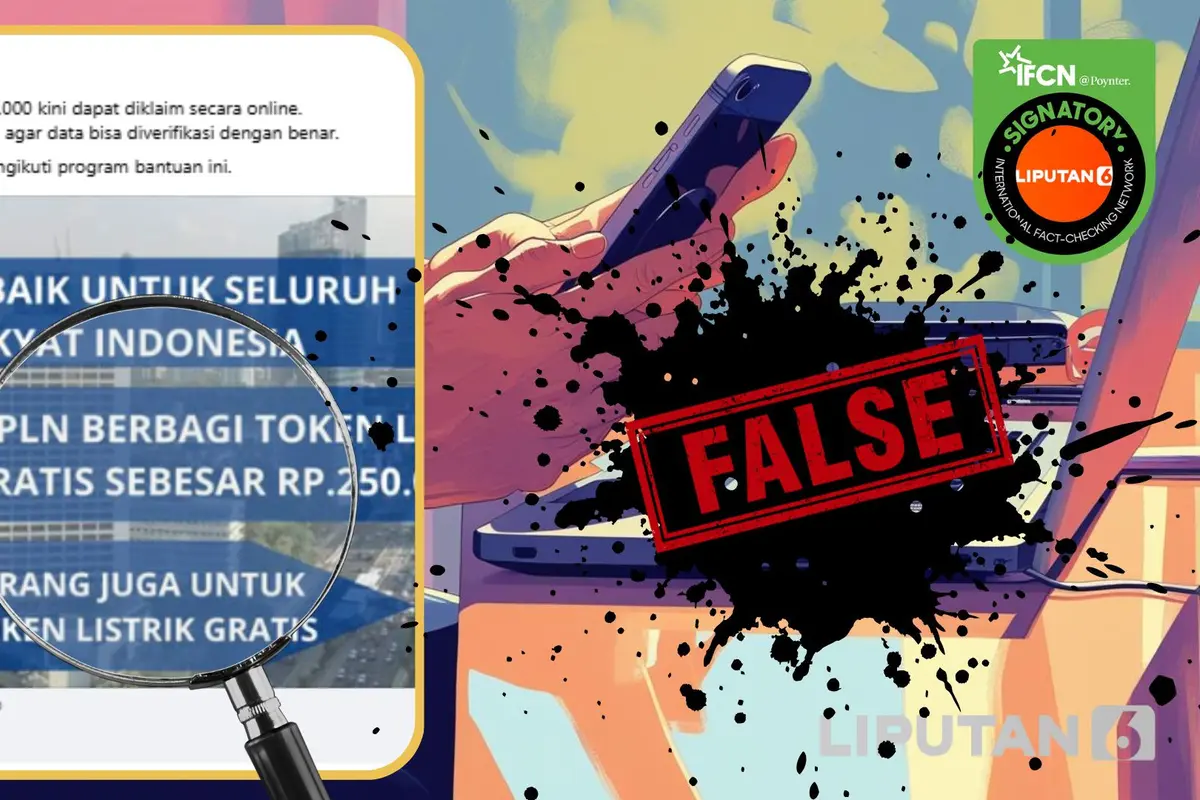 Tangkapan layar klaim link untuk pelanggan PLN mendapat token listrik gratis Rp 250 ribu secara online