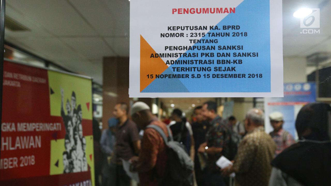 Pemprov DKI Hapus Denda Pajak Kendaraan