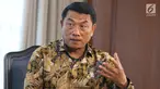 Kepala Staf Presiden Moeldoko saat wawancara dengan KLY di Jakarta, Rabu (16/1). Dalam wawancara tersebut Moeldoko memaparkan kinerja kerja pemerintahan Jokowi-JK hingga saat ini. (Liputan6.com/Angga Yuniar)