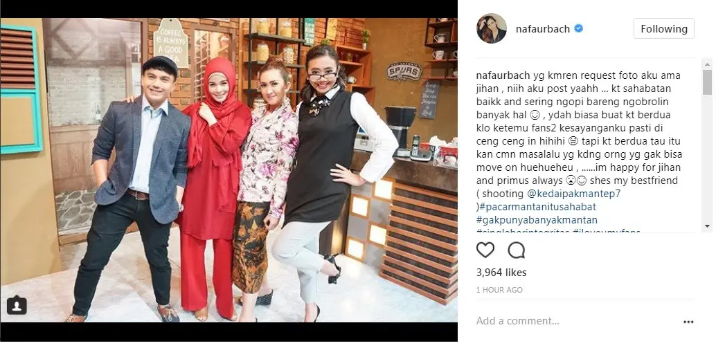 Nafa Urbach kompak tampil bareng Jihan Fahira (Foto: Instagram)