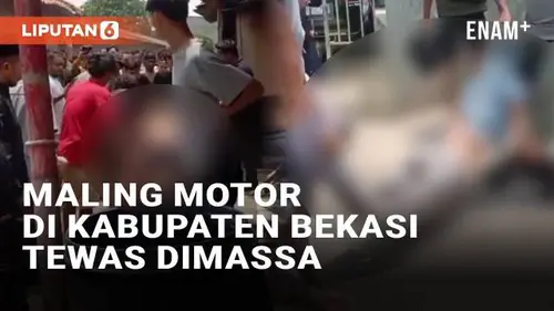 VIDEO: Dua Maling Motor di Kabupaten Bekasi Dimassa, Satu Tewas