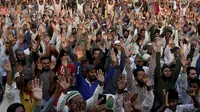 Potres besar-besaran di Pakistan menolak pembebasan Asia Bibi yang dituduh menistakan agama (AP/Shakil Adi)