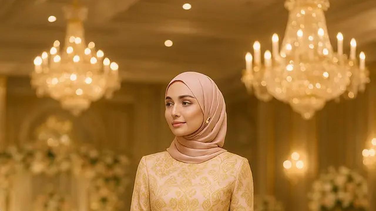 7 Desain Baju Gamis dan Tunik Batik Emas, Pilihan Tepat untuk Kondangan Glamor