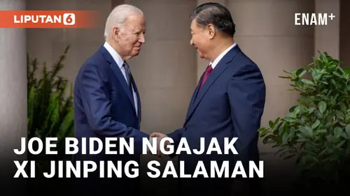 VIDEO: Lagi Diskusi Serius, Tiba-Tiba Joe Biden Hampiri Xi Jinping Ngajak Salaman