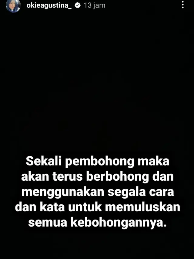 Unggahan Okie Agustina. (Foto: Dok. Instagram @okieagustina_)