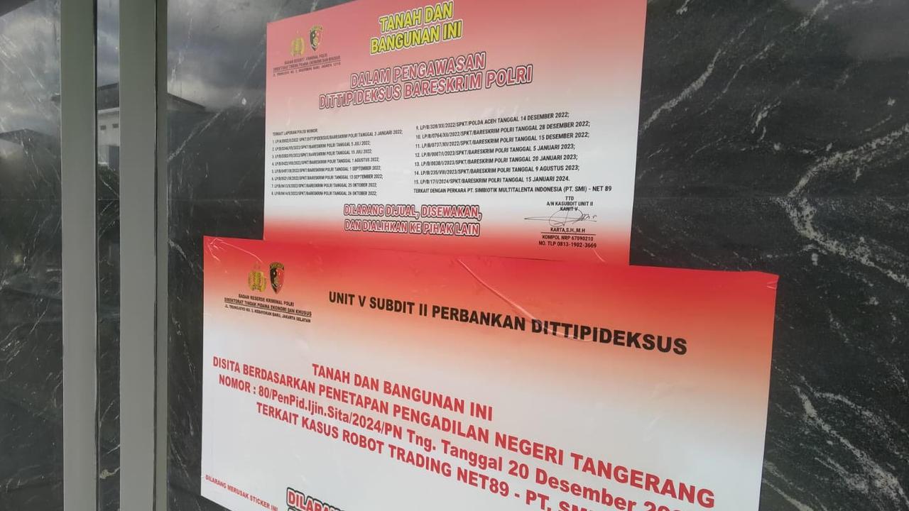 Rumah Mewah di Alam Sutera Hasil Penipuan Robot Trading Net89 Disita
