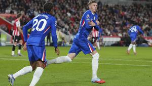 Cole Palmer dari Chelsea bereaksi usai mencetak gol dalam pertandingan Premier League melawan Brentford di London, Sabtu, 13 September 2025. (AP Photo/Frank Augstein)&nbsp;&nbsp;&nbsp;