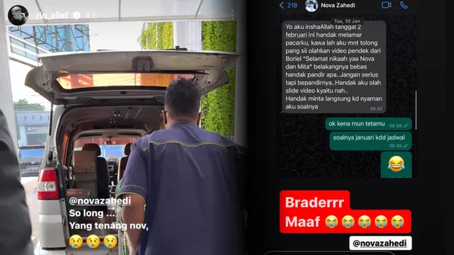 Postingan berduka Rio Alief yang ungkap pesan terakhirnya dengan almarhum Nova Zahedi.