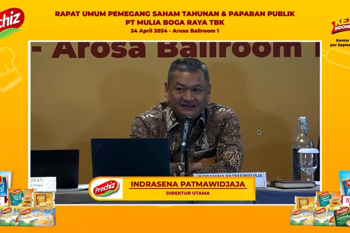 Paparan publik PT Mulia Boga Raya Tbk (KEJU), Rabu (24/4/2024). (Foto: tangkapan layar/Pipit I.R)