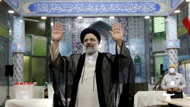 Ebrahim Raisi di pemilu Iran 2021.