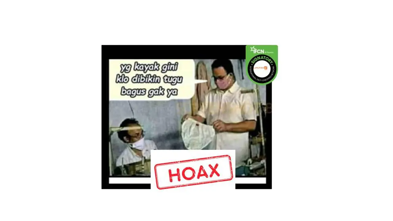 Cek Fakta foto Anies Baswedan memegang celana dalam wanita
