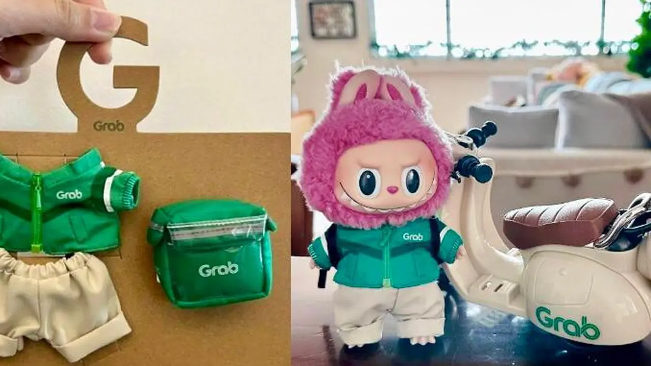 Seragam Grab mini untuk boneka Labubu