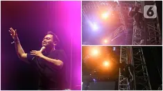 Foto kolase saat penyanyi Nassar tampil memeriahkan acara Pestapora di Gambir Expo, Kemayoran, Jakarta, Minggu (25/9/2022). Nassar tampil menghibur dengan membawakan lagu seperti 'Kereta Malam', 'Seperti Mati Lampu', dan Sekuntum 'Mawar Merah'. (Liputan6.com/Herman Zakharia)