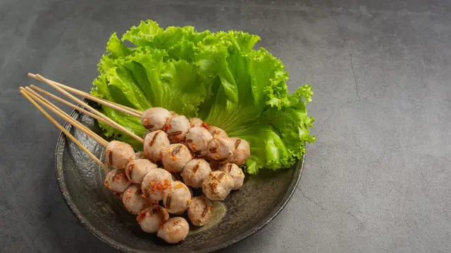 ilustrasi bakso bakar