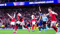 Keberhasilan melaju ke final UCL ini dibarengi dengan catatan rekor tak terkalahkan dalam 14 pertandingan beruntun. Pencapaian tersebut menjadikan The Gunners sebagai tim pertama yang mampu menjaga status unbeaten dengan jumlah laga sebanyak itu dalam satu musim. (John Walton/PA via AP)