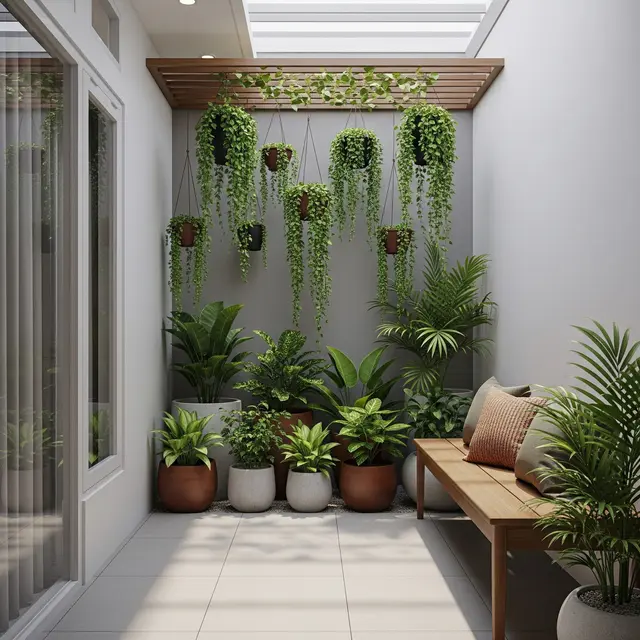 9 Desain Teras Minimalis Tanpa Halaman dengan Kebun Pot, Solusi Hijau di Lahan Terbatas