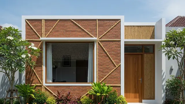 Rumah Batu Bata dan Bambu Minimalis