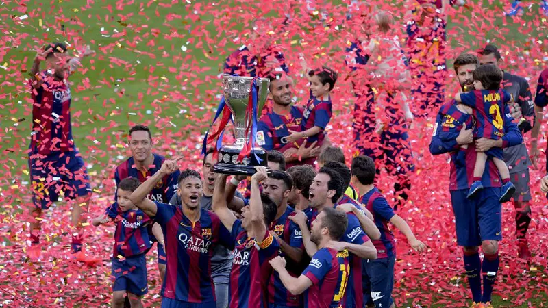 Selebrasi Juara Barcelona di Camp Nou