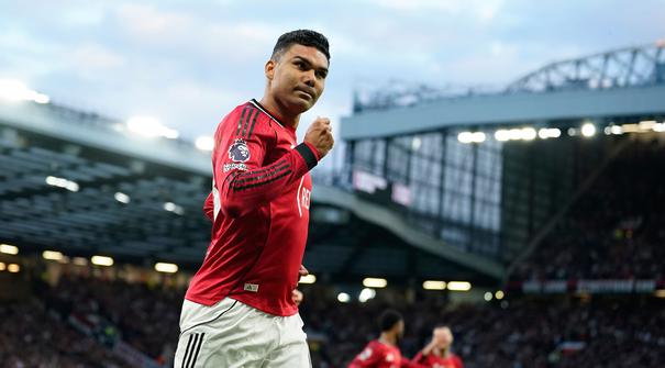 Manchester United berhasil memetik kemenangan penting saat menjamu Brentford dalam laga lanjutan Liga Inggris 2025/2026 di Old Trafford, Manchester, Inggris, Senin (27/04/2026) waktu setempat. (AP Photo/Dave Thompson)