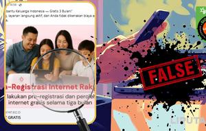 Penelusuran  klaim link pendaftaran Internet Rakyat gratis.