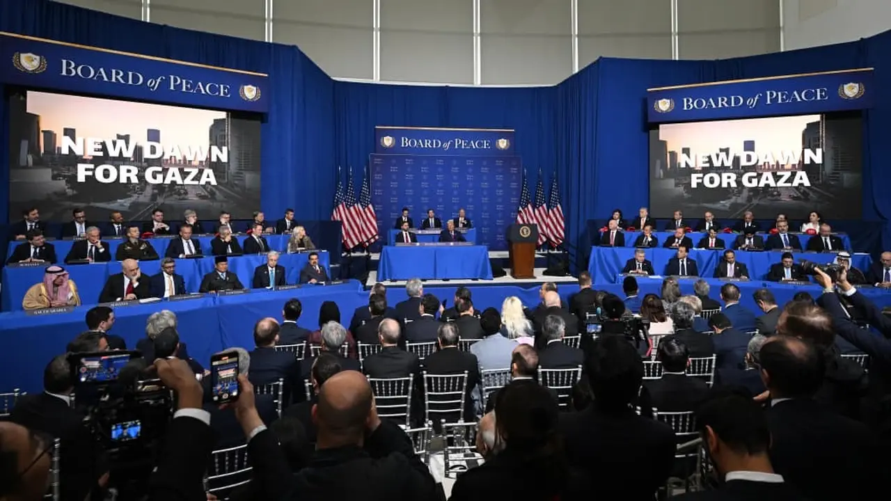 Presiden RI Prabowo Subianto menghadiri rapat perdana (Inaugural Meeting) Board of Peace (BoP) yang digelar di Donald Trump United States Institute of Peace, Washington DC.