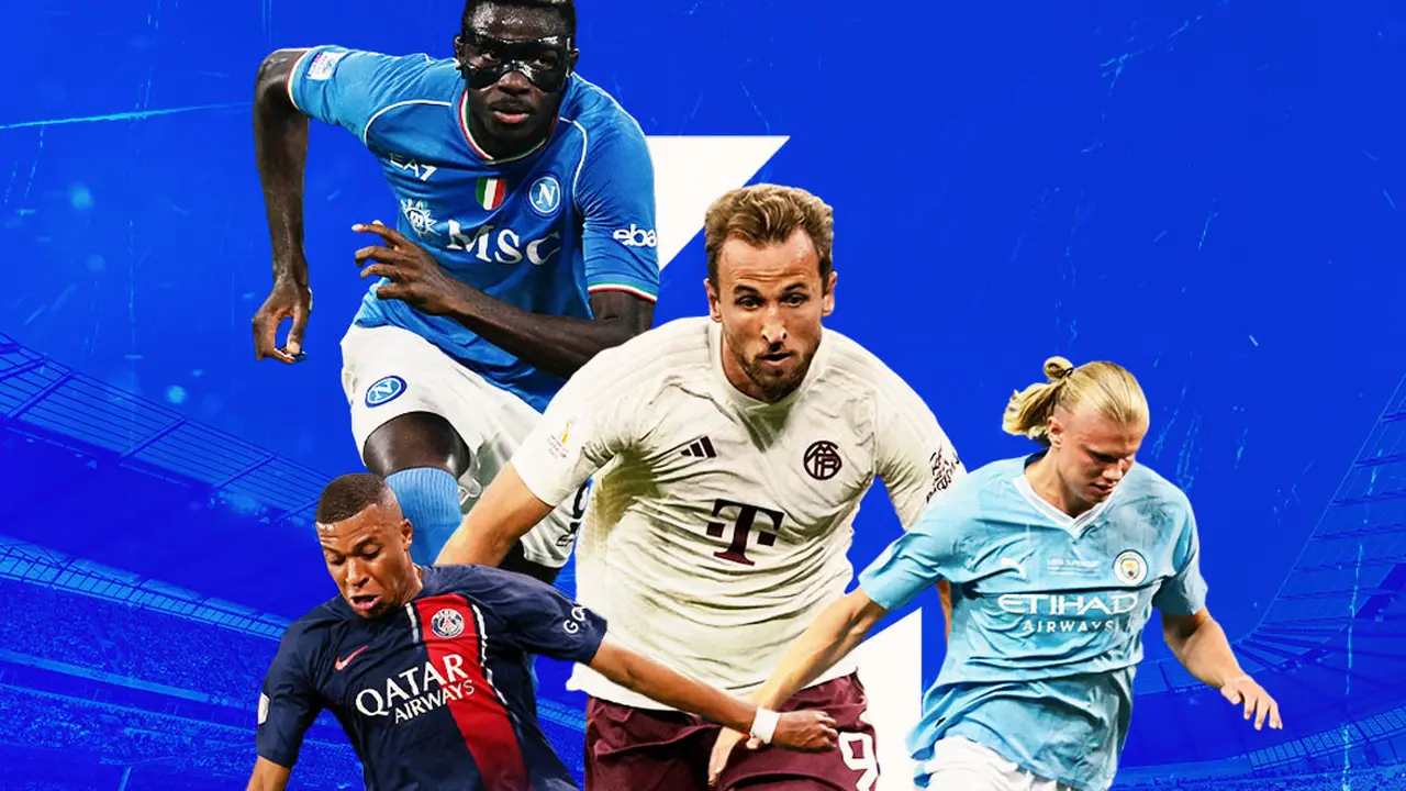 Ilustrasi - Kylian Mbappe, Harry Kane, Victor Osimhen, Erling Haaland