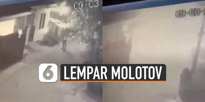 VIDEO: Heboh, Pria Lempar Molotov ke Rumah Mantan Pacar