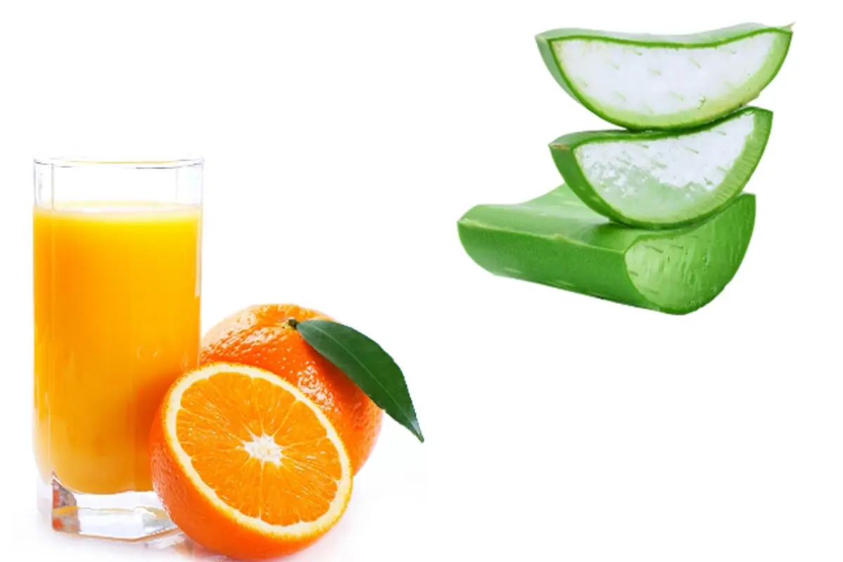 Masker wajah dengan jus jeruk dan lidah buaya