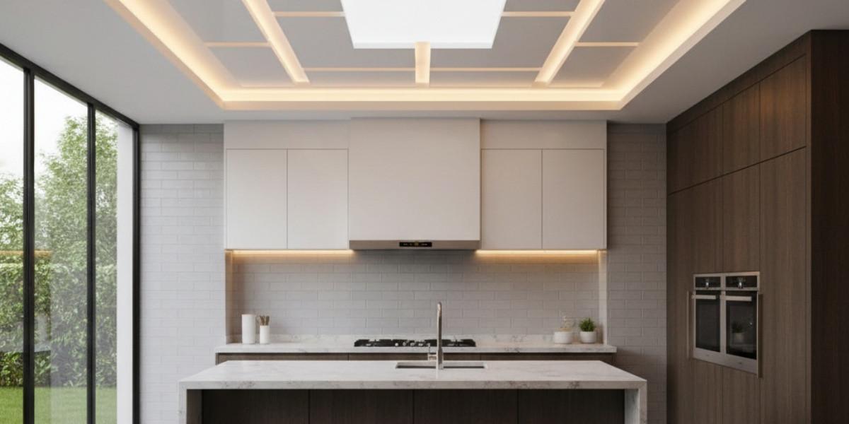 Model Plafon PVC Dapur dengan Lampu LED