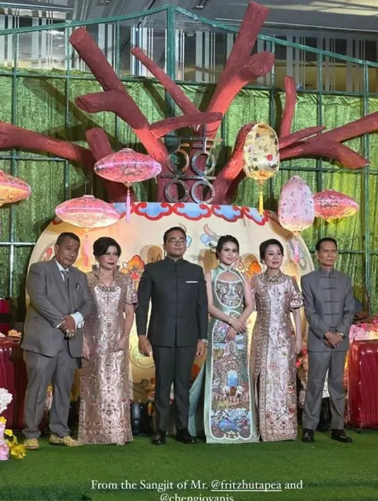 Sangit atau acara lamaran dalam budaya Tionghoa dari pasangan Fritz Hutapea dan Cheon Giovani digelar pada Sabtu, 8 Juli 2023 di Bali.  [Foto: IG/gv.gabriellavania].