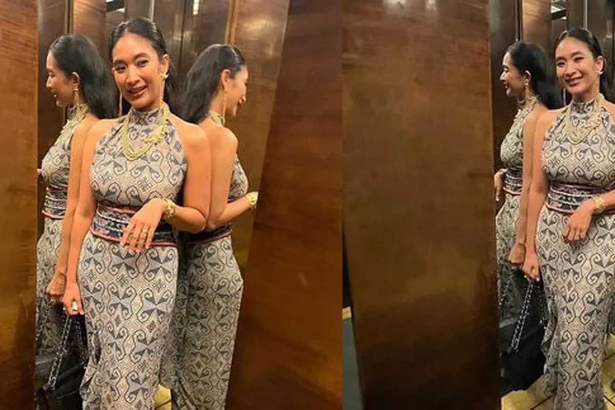 Wajahnya Awet Muda, Intip Potret Cantik Happy Salma saat Kenakan Gaun Batik Panjang
