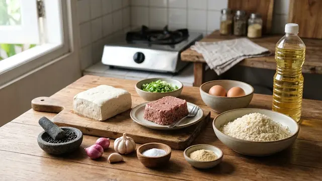 Bahan-Bahan Perkedel Tahu Crispy Isi Kornet