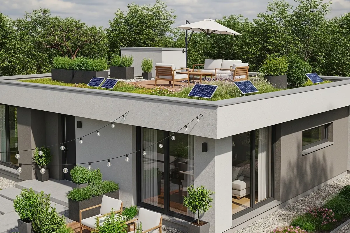 Contoh Rumah 1 Lantai Atap Dak untuk Kebun Mini