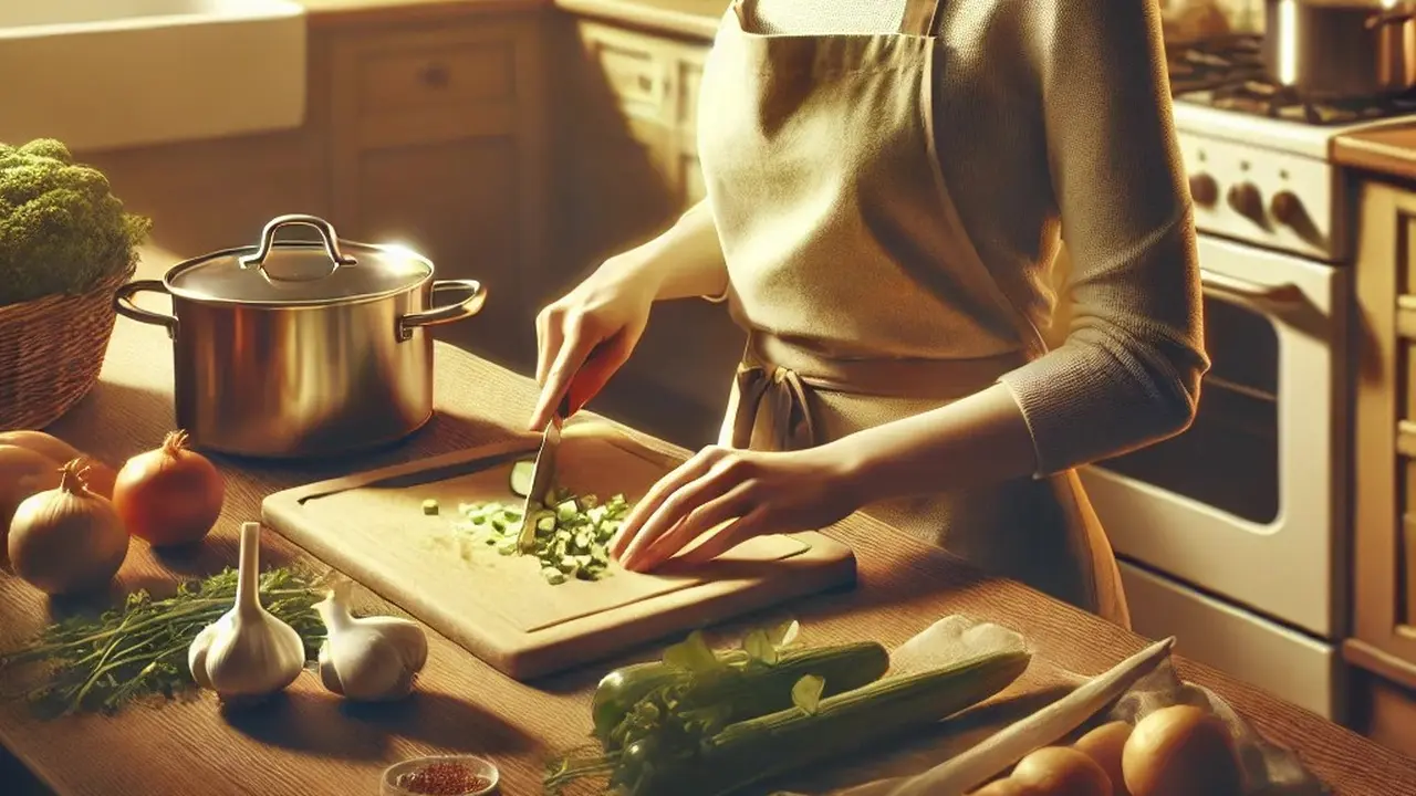 illustrasi wanita masak