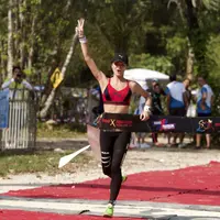 Kelly Tandiono berhasil menjadi juara 3 Bull Female Open, dalam kejuaraan Rhino Cross Triathlon 2018. (Istimewa)