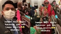Viral jemaah haji sibuk dandan di pesawat saat akan mendarat. (Sumber: TikTok/ravidhams)