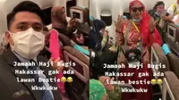 Viral jemaah haji sibuk dandan di pesawat saat akan mendarat. (Sumber: TikTok/ravidhams)