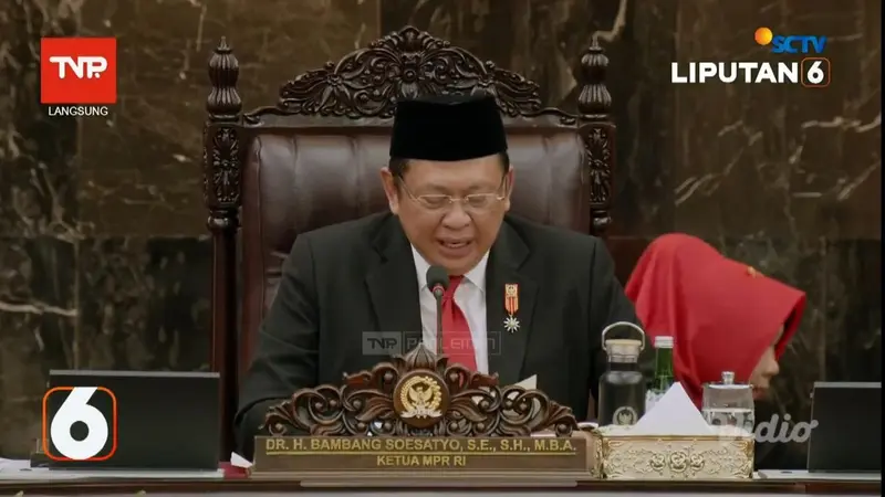 Ketua MPR RI Bambang Soesatyo di Sidang Tahunan MPR RI 2024.