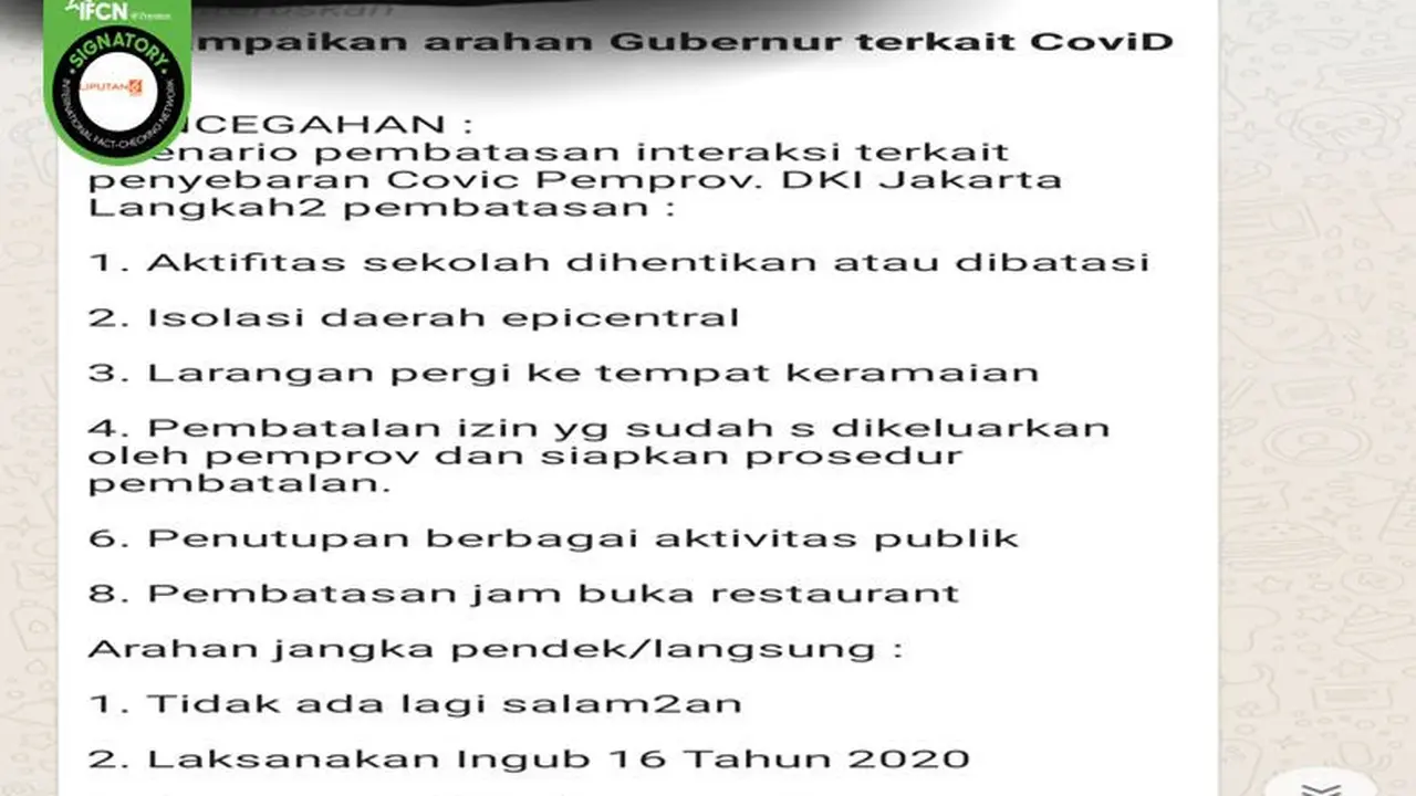 Gambar Tangkapan Layar Kabar Tentang 5 Wilayah di Jakarta Rawan Virus Corona