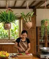 Dekorasi Dapur dengan Tanaman Gantung (AI Generated)