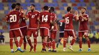 Timnas Uni Emirat Arab (UEA) saat uji coba melawan Republik Dominika di Khalifa Stadium, Bahrain (30/8/2019). (Bola.com/Dok. UAE FA)