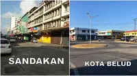 Potret Sabah, Malaysia yang berubah menjadi kota hantu setelah penerapan kebijakan lockdown. (Sumber: Facebook We Are Malaysians)
