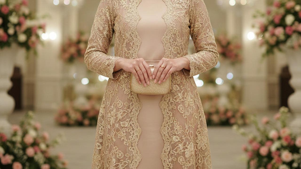 7 Model Gamis Brokat Copotan dengan Tampilan Fleksibel, Cocok untuk Acara Resmi hingga Santai