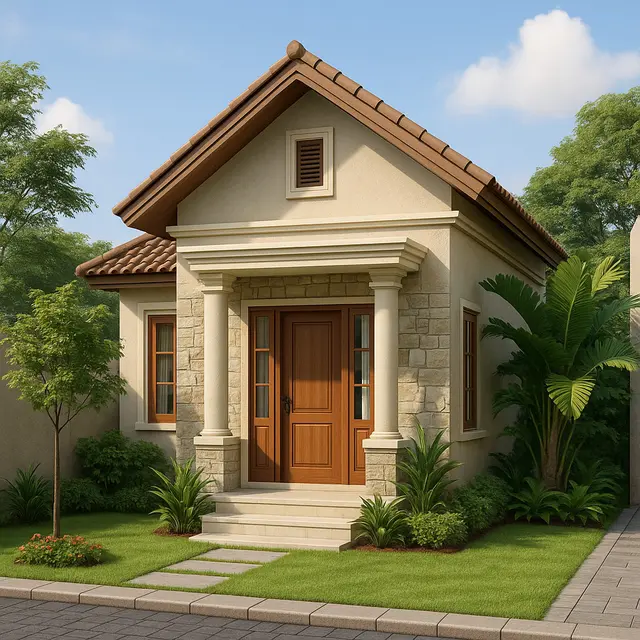 Desain Rumah Sederhana Tapi Mewah untuk Lahan 6x10 dengan Taman Mini