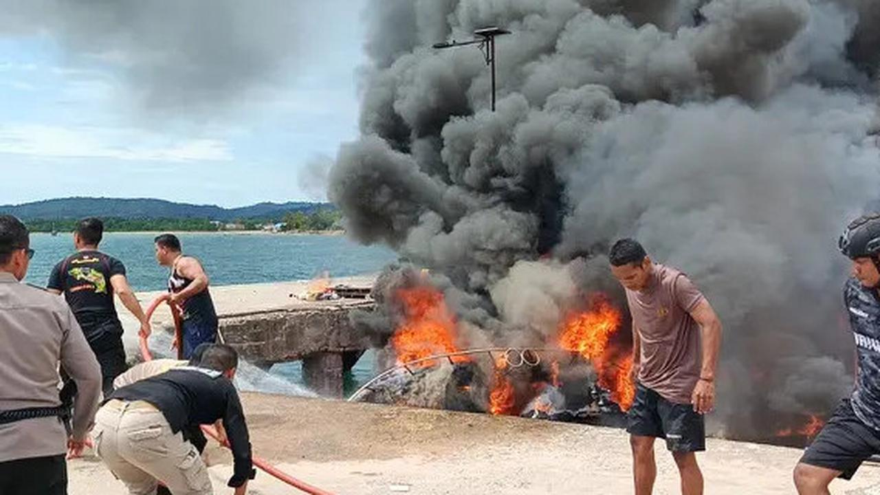 VIDEO: Dramatis Evakuasi Speedboat Terbakar Sebabkan Cagub Malut Benny Laos Meninggal