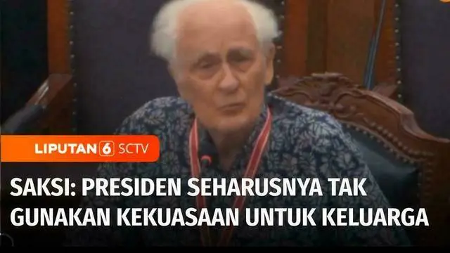 Guru Besar Filsafat, Franz Magnis Suseno hadir sebagai saksi dalam Sidang Sengketa Hasil Pemilihan Presiden. Menurut saksi, dalam konteks pemilu, Presiden seharusnya tidak boleh menggunakan kekuasaannya demi keuntungan pribadi atau keluarganya.