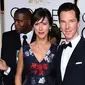 Datangi Golden Globe Awards 2015, Benedict Cumberbatch berjalan di karpet merah bersama Sophie Hunter yang perutnya sudah cukup membesar.